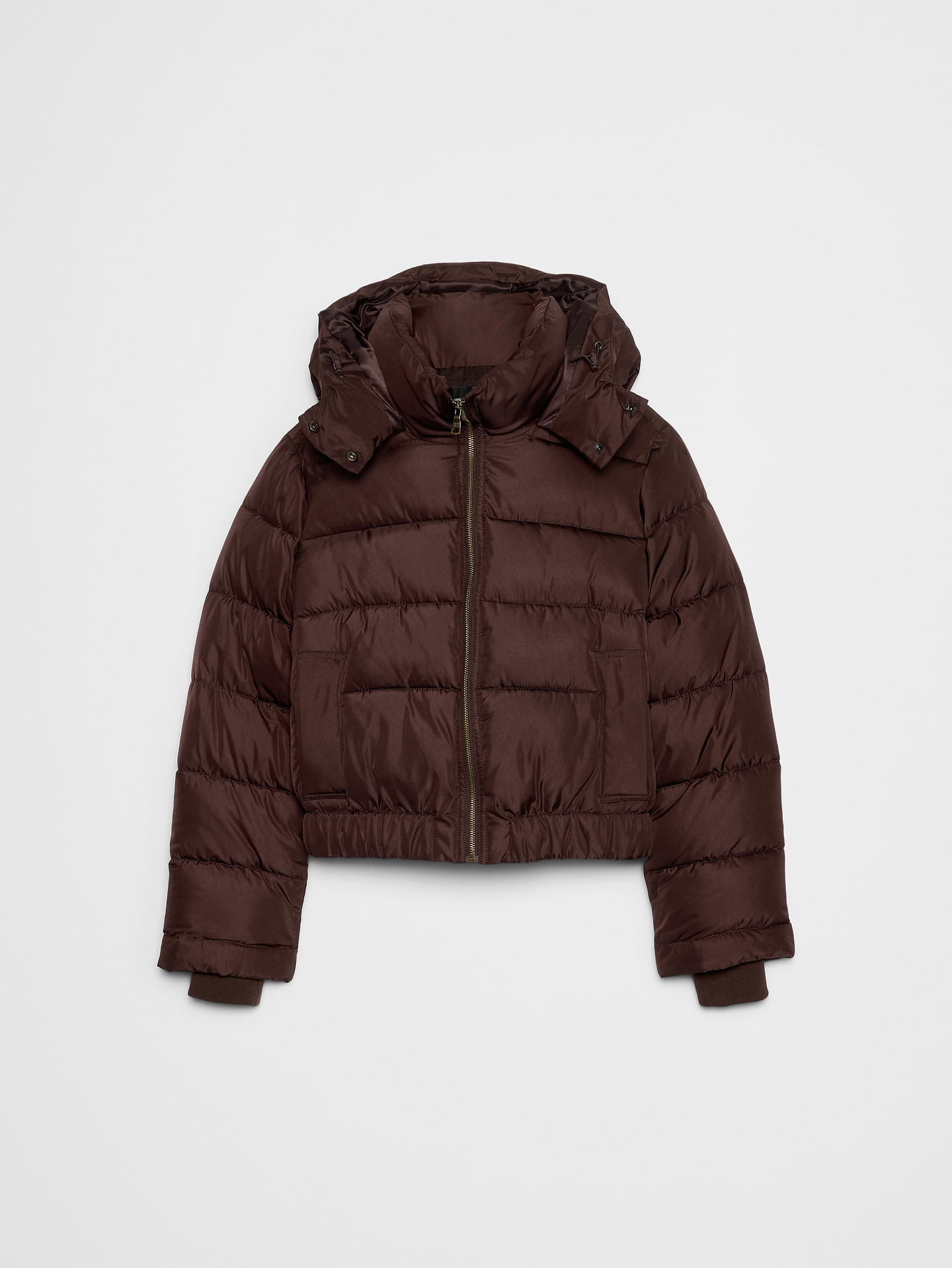 Image 4 of 4, Short Hooded Puffer Jacket