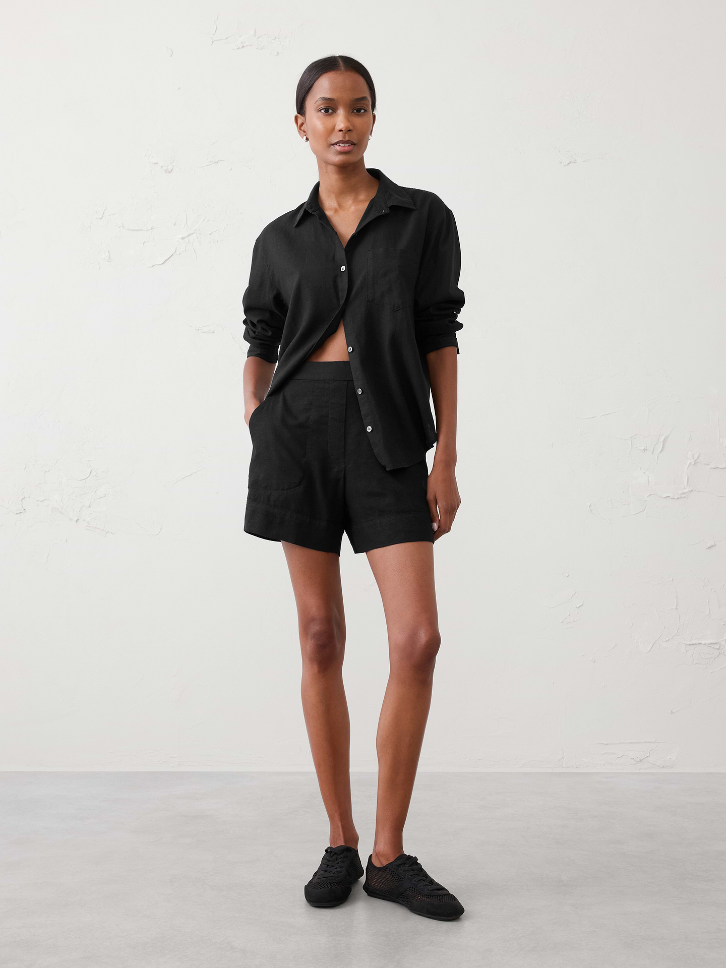 Image number 1 showing, Anyday High-Rise Linen-Blend Short