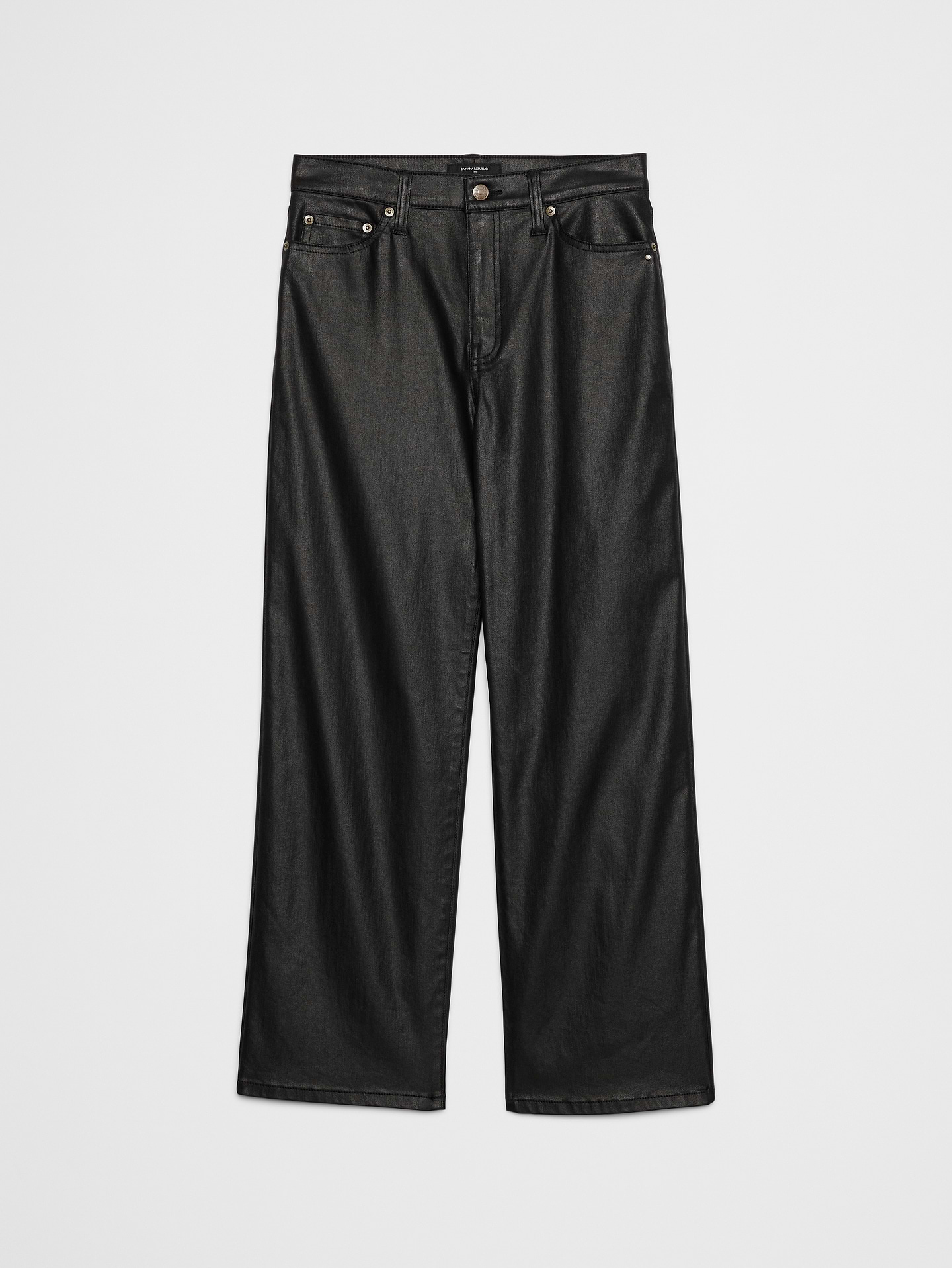 Image 4 of 4, Straight High-Rise Coated Jean