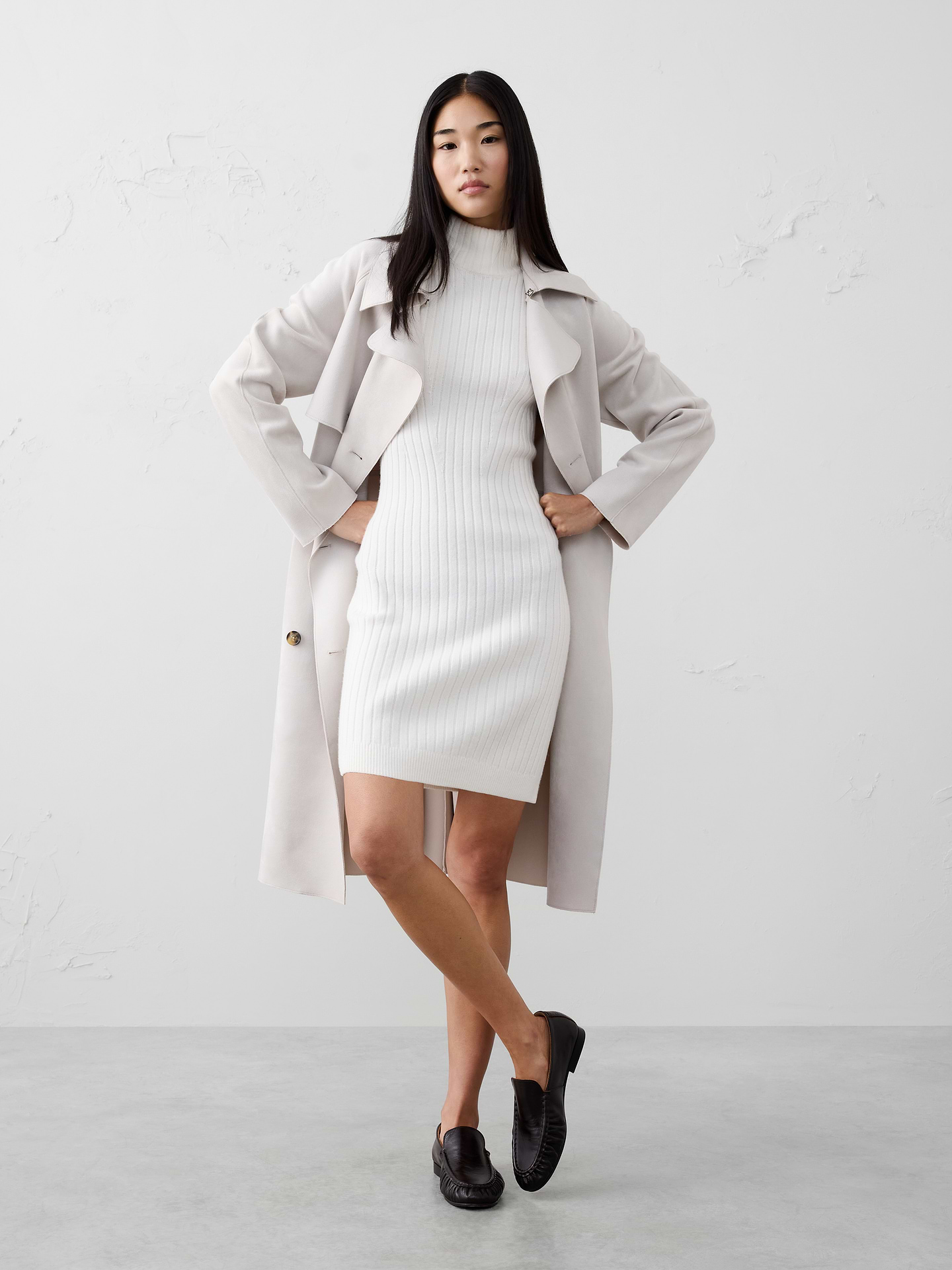 Image number 1 showing, Ribbed Mini Sweater Dress
