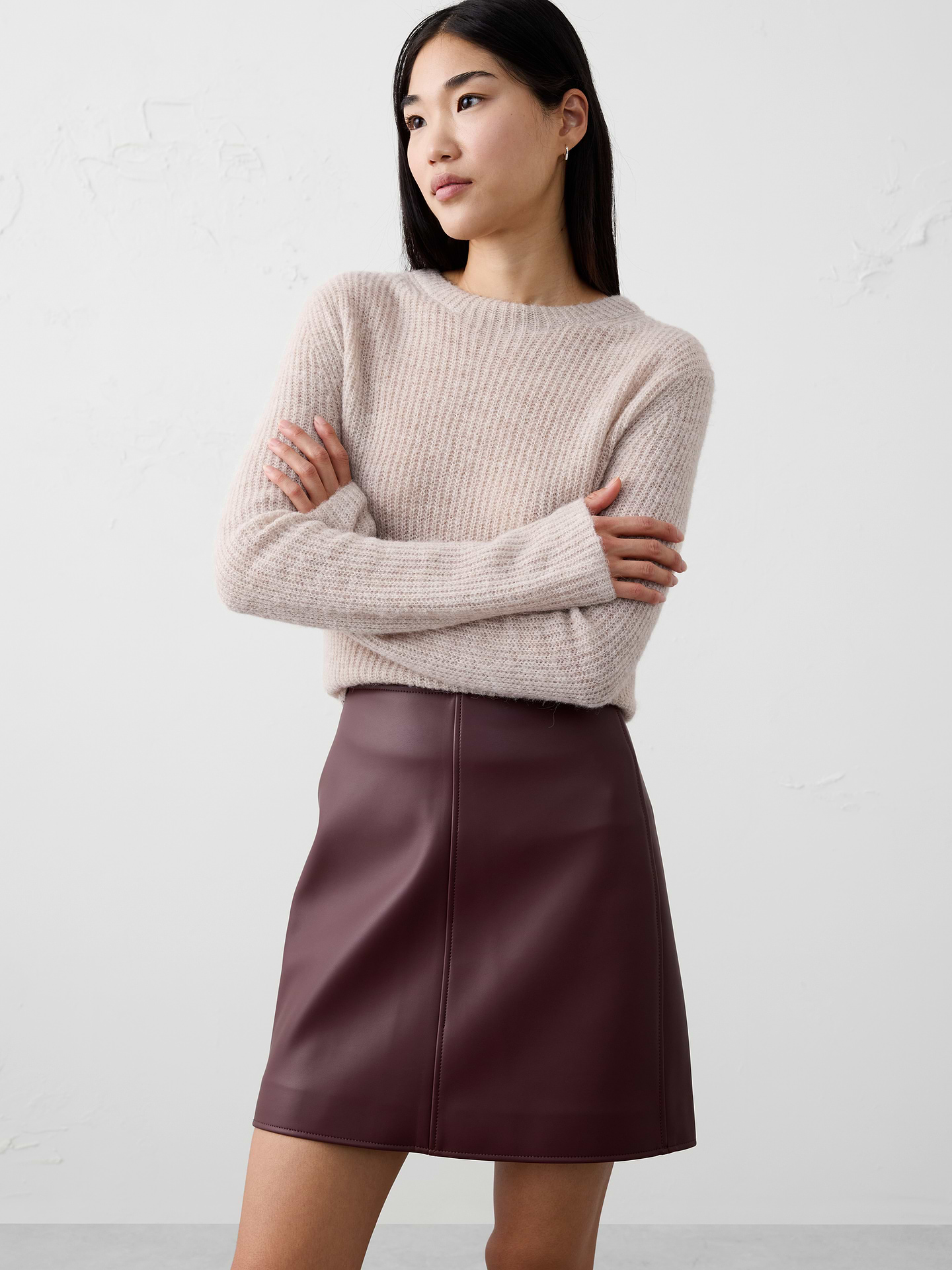 Image number 3 showing, Vegan Leather Mini Skirt
