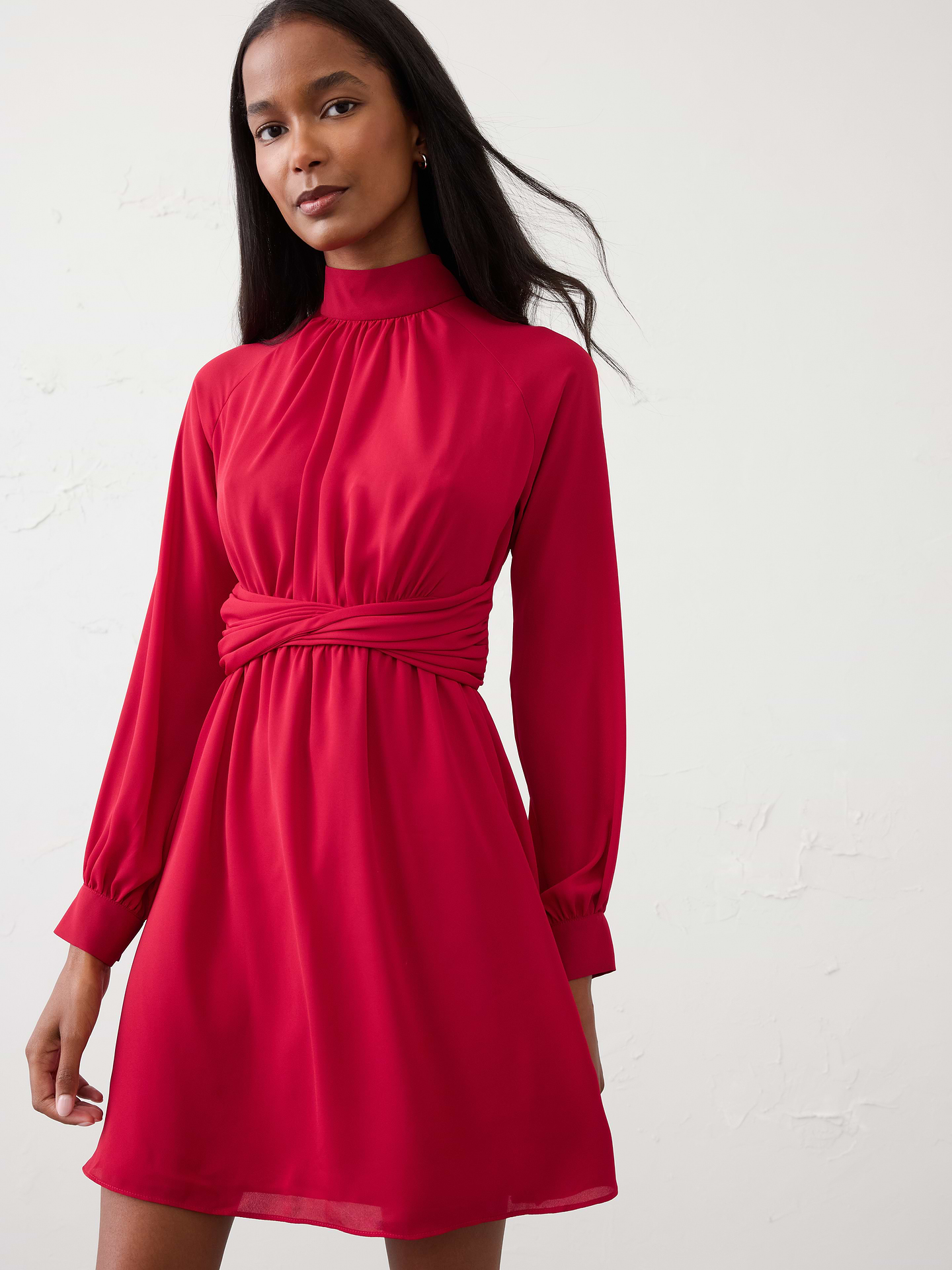 Image number 1 showing, Twisted-Waist Mini Dress
