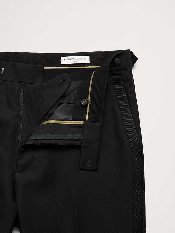 Pantalon de smoking droit en laine italienne barathéa
