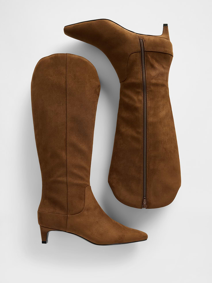 Image number 3 showing, Kitten Heel Pointy Knee High Boots