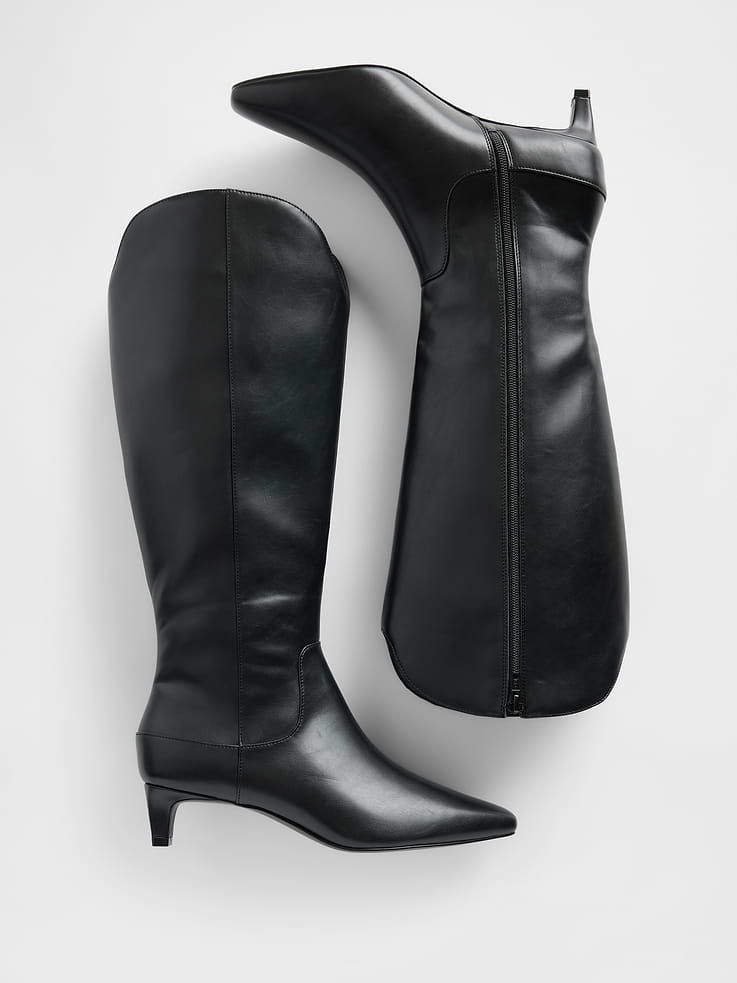 Image number 3 showing, Kitten Heel Pointy Knee High Boots
