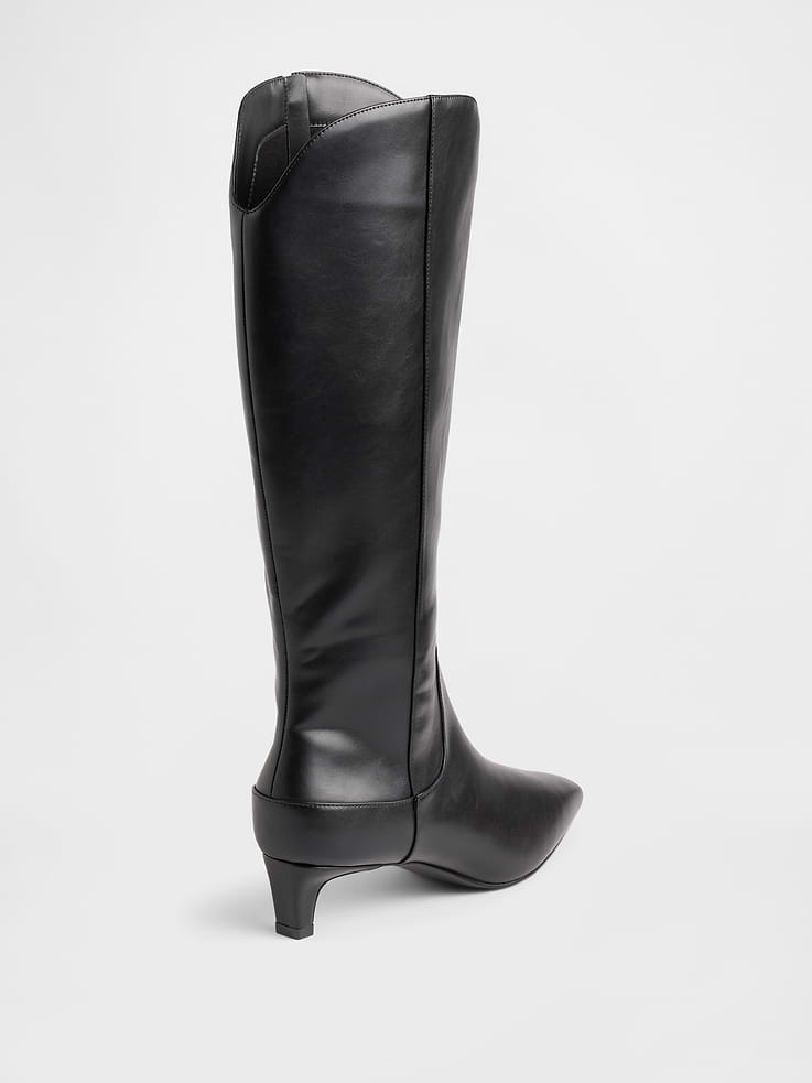 Image number 4 showing, Kitten Heel Pointy Knee High Boots