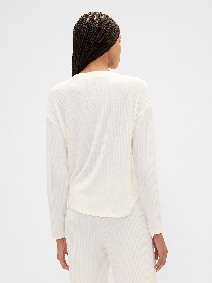 Image number 2 showing, Relaxed Ribbed PJ Top