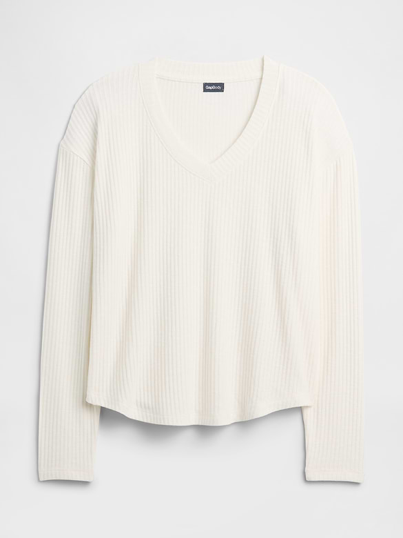 Relaxed Ribbed PJ Top