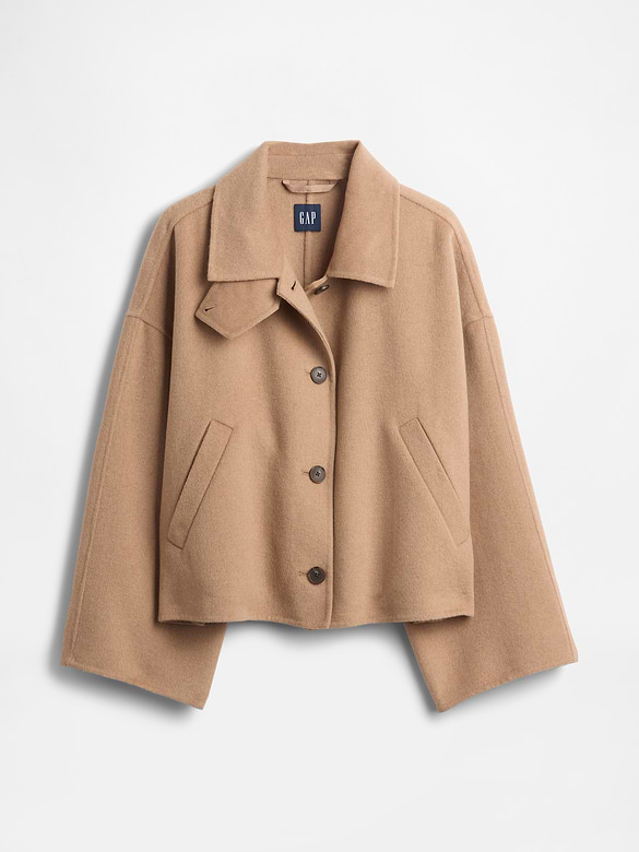 Wool-Blend Swing Jacket