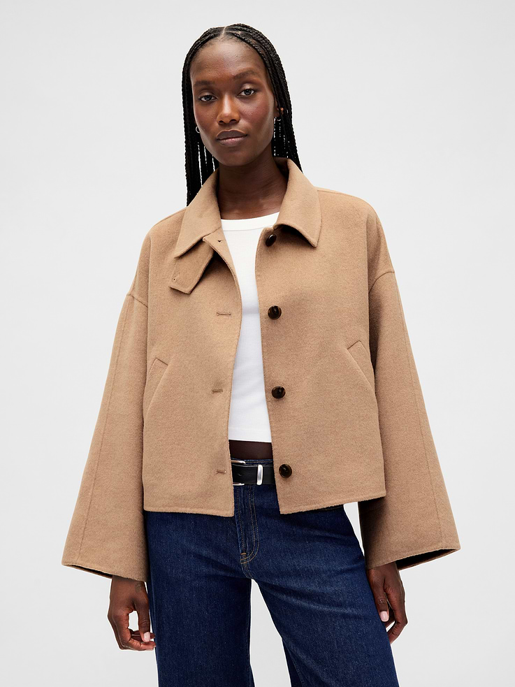 Image number 1 showing, Wool-Blend Swing Jacket
