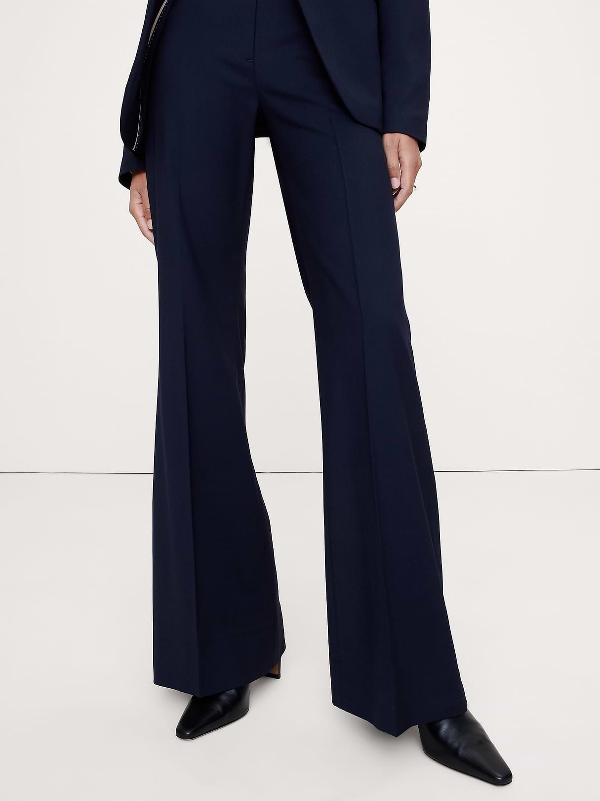 Ultra High-Rise Flare Italian Lightweight Wool Pant | Banana Republic