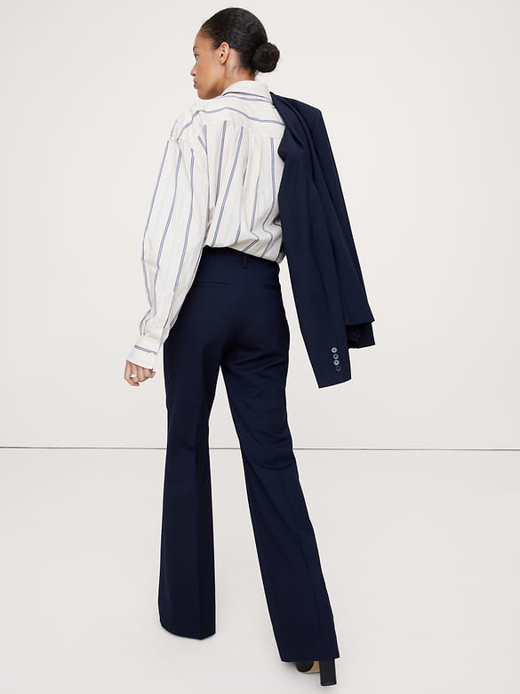 Ultra High-Rise Flare Italian Lightweight Wool Pant