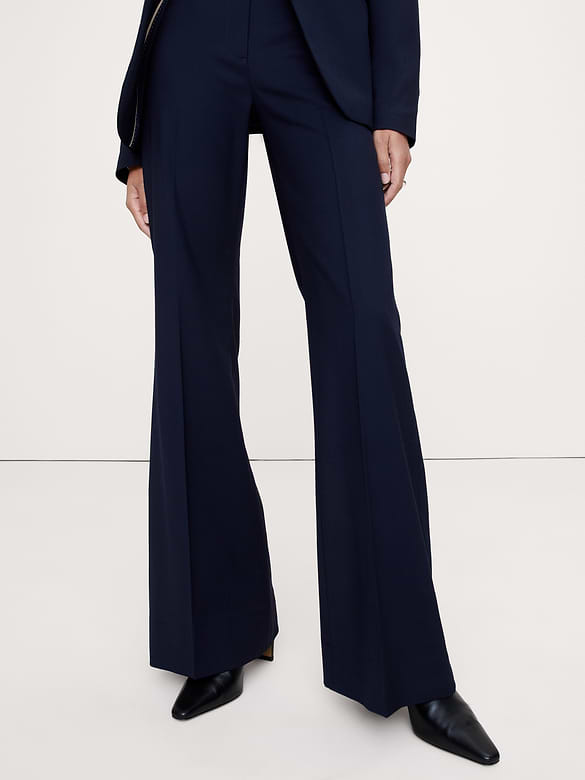 Ultra High-Rise Flare Italian Lightweight Wool Pant