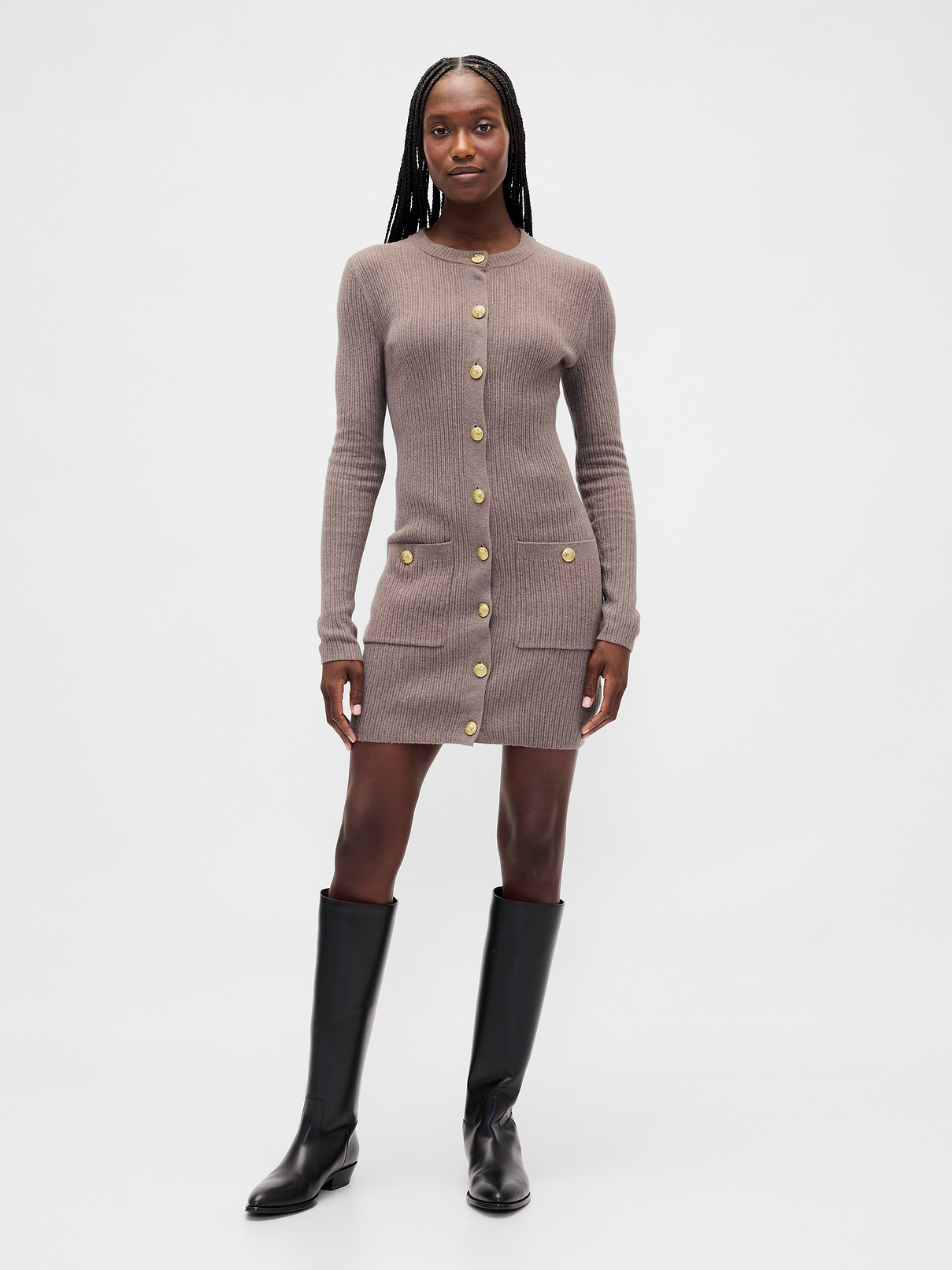 CashSoft Rib Pocket Sweater Mini Dress