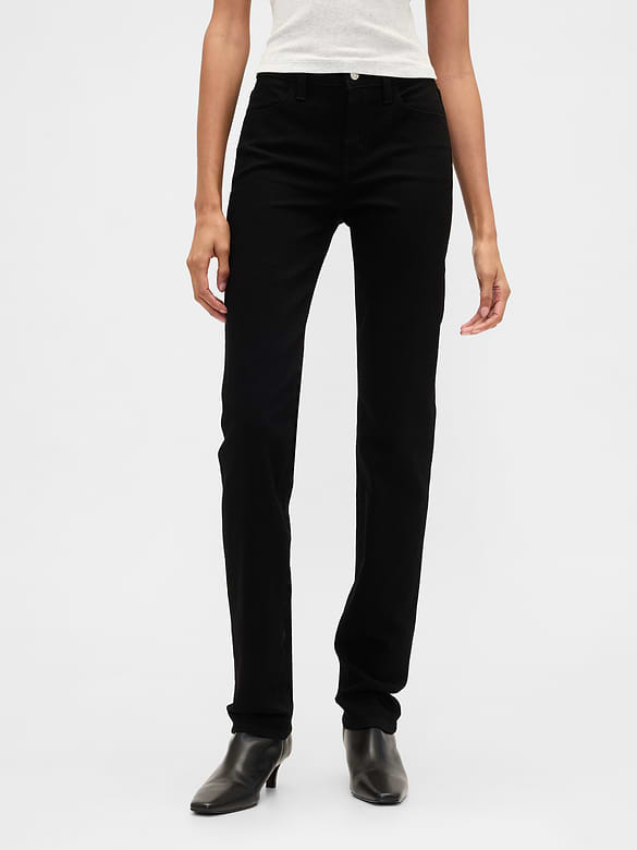Mid Rise Classic Straight Jeans