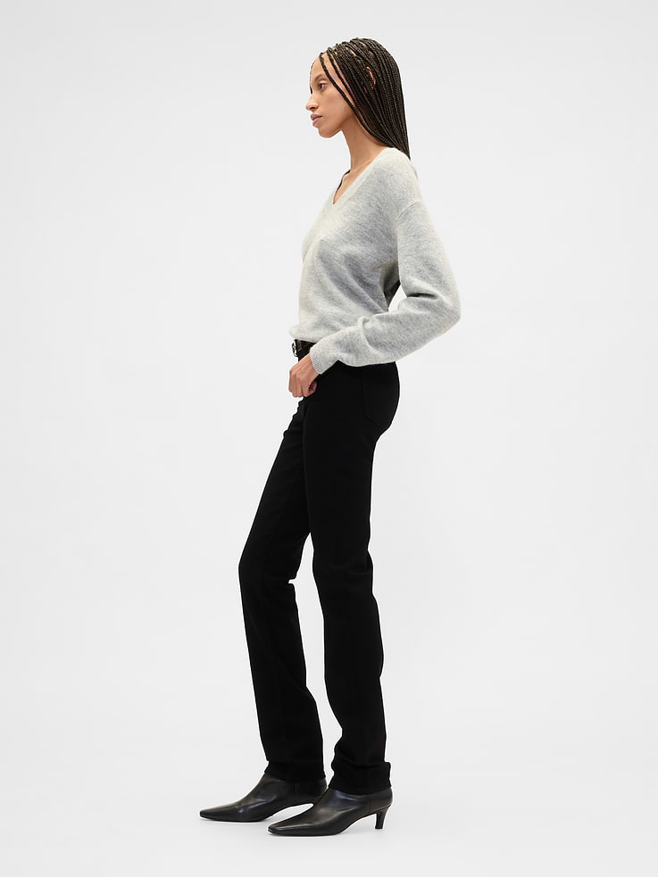 Image 3 of 7, Mid Rise Classic Straight Jeans