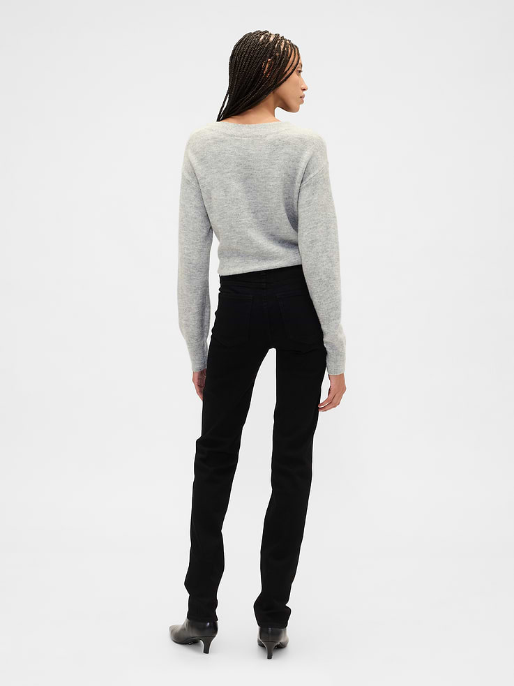 Image 4 of 7, Mid Rise Classic Straight Jeans
