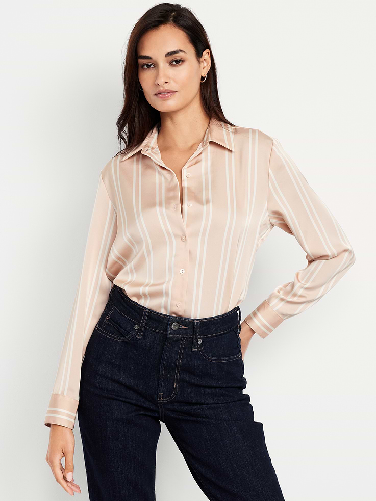 Image number 1 showing, Satin Button-Down Shirt