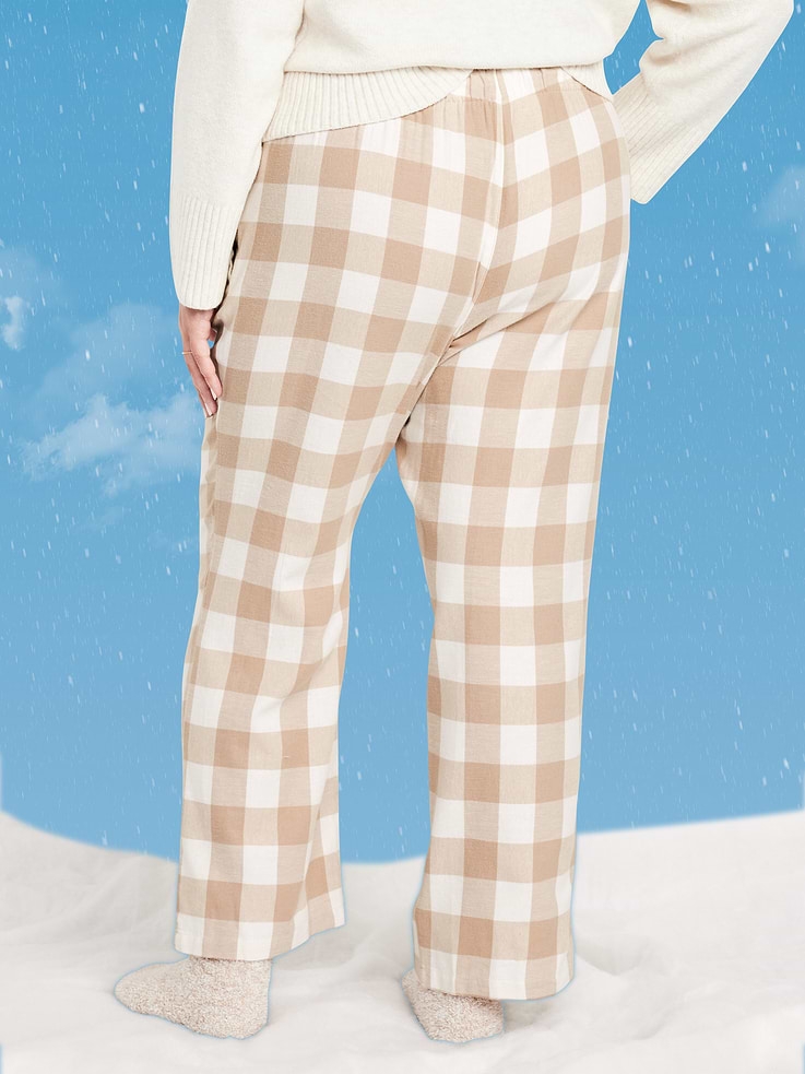 Image number 8 showing, Mid-Rise Plaid Flannel Pajama Pants for Women