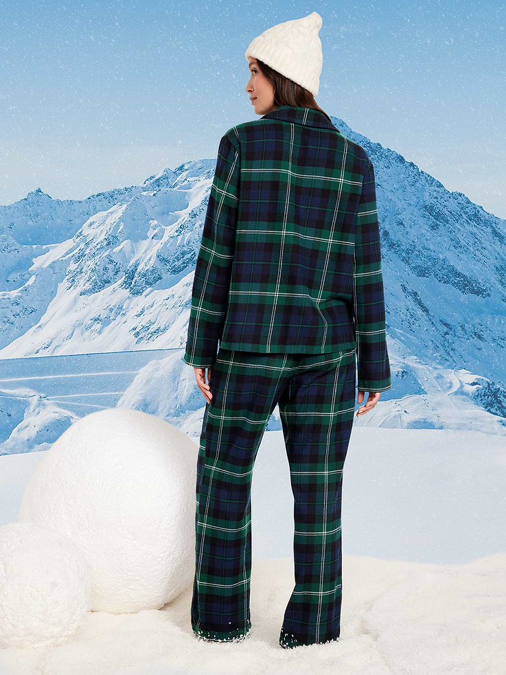Image number 2 showing, Plaid Flannel Pajama Pant Set for Women