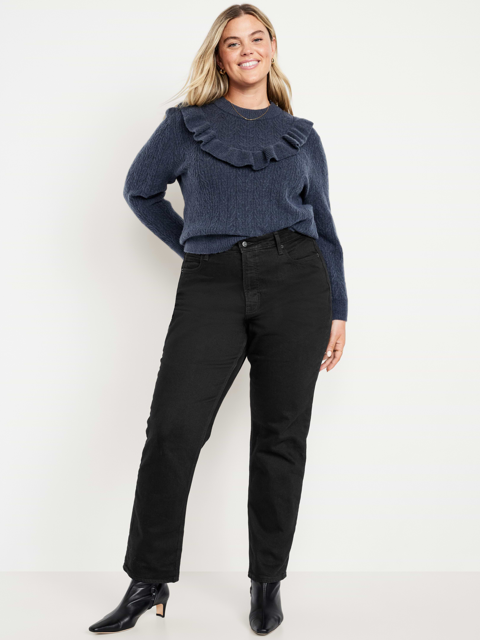 L'image numéro 6 présente Jean droit à taille très haute
