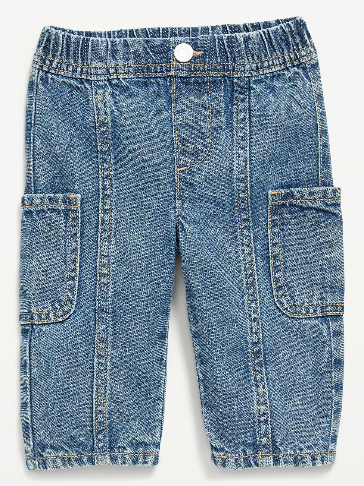 Image number 1 showing, Baggy Barrel-Leg Cargo Jeans for Baby
