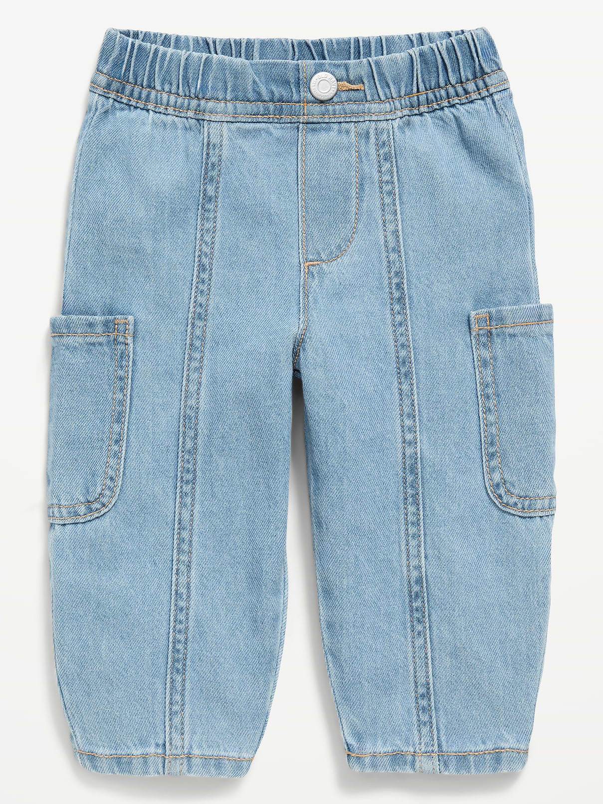 Image number 1 showing, Baggy Barrel-Leg Cargo Jeans for Baby