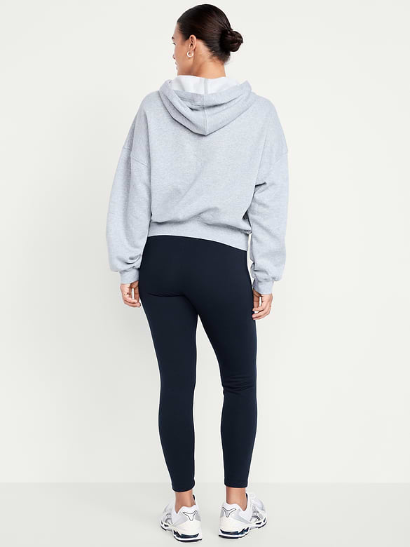 High-Waisted Fleece-Lined Ankle Leggings