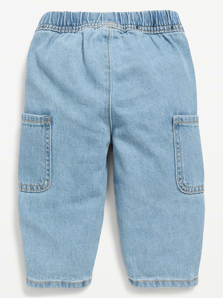 Image 2 of 2, Baggy Barrel-Leg Cargo Jeans for Baby