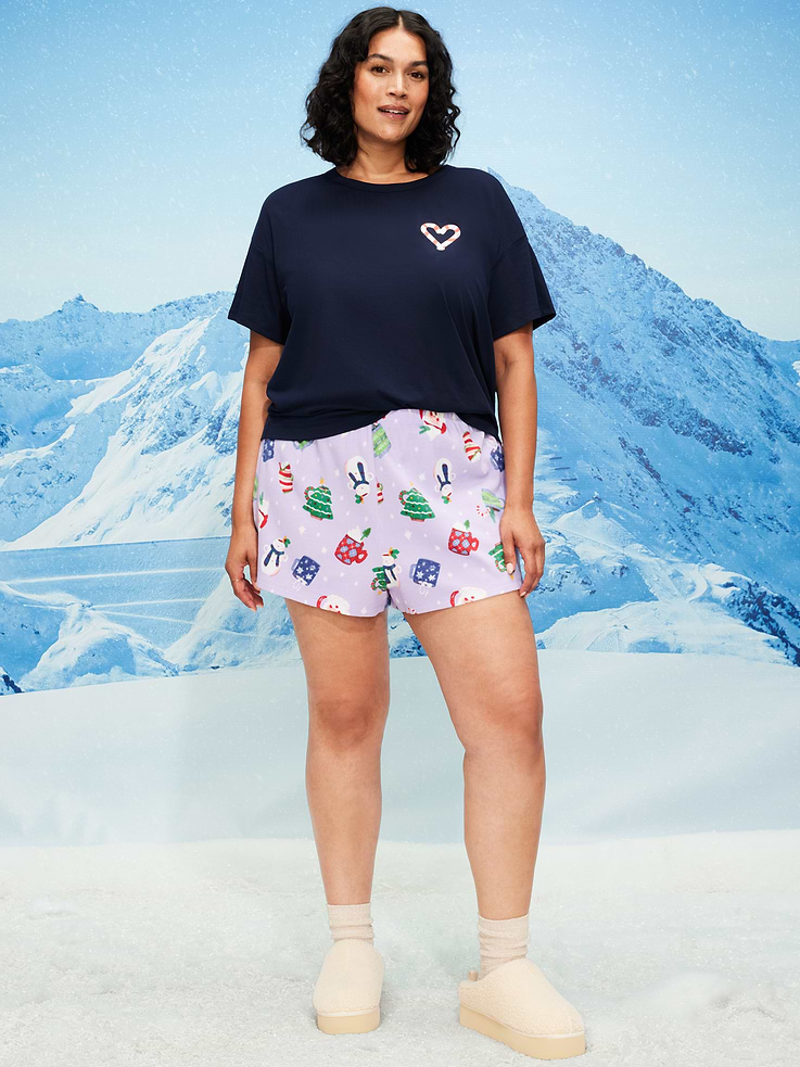 L'image numéro 7 présente Short de pyjama en tissu gaufré à taille haute pour femme