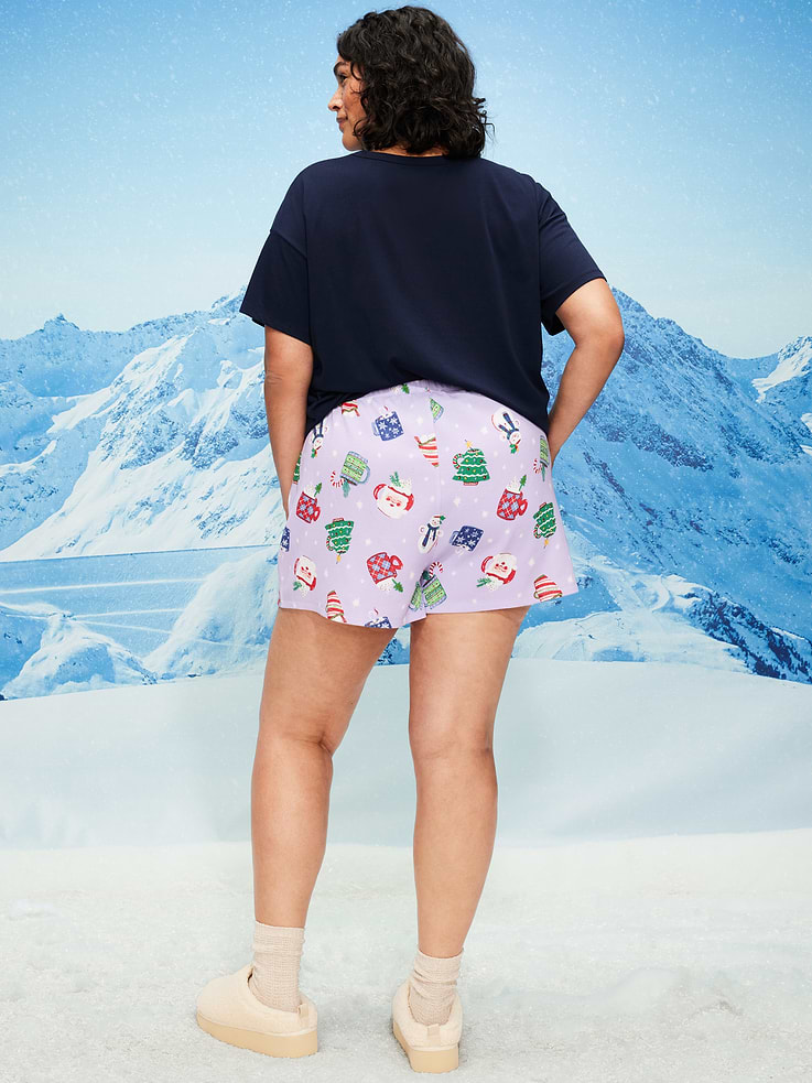 L'image numéro 8 présente Short de pyjama en tissu gaufré à taille haute pour femme