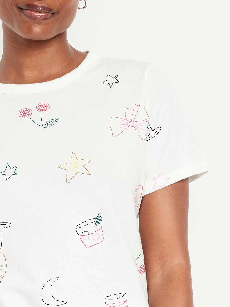 L'image numéro 3 présente T-shirt passe-partout ras du cou à motif