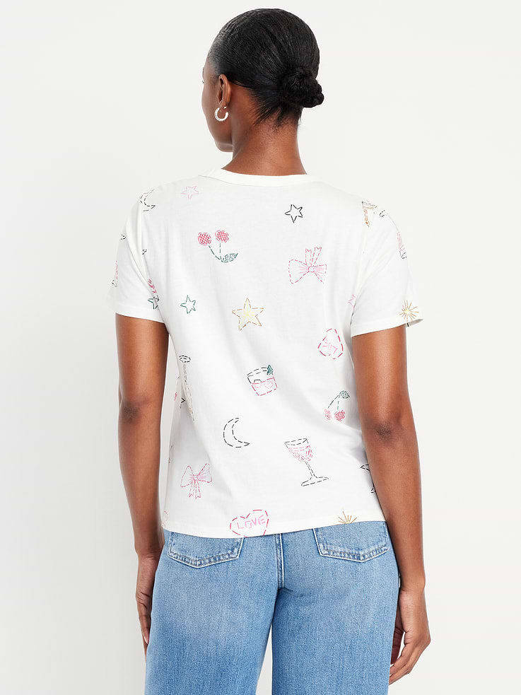 L'image numéro 2 présente T-shirt passe-partout ras du cou à motif