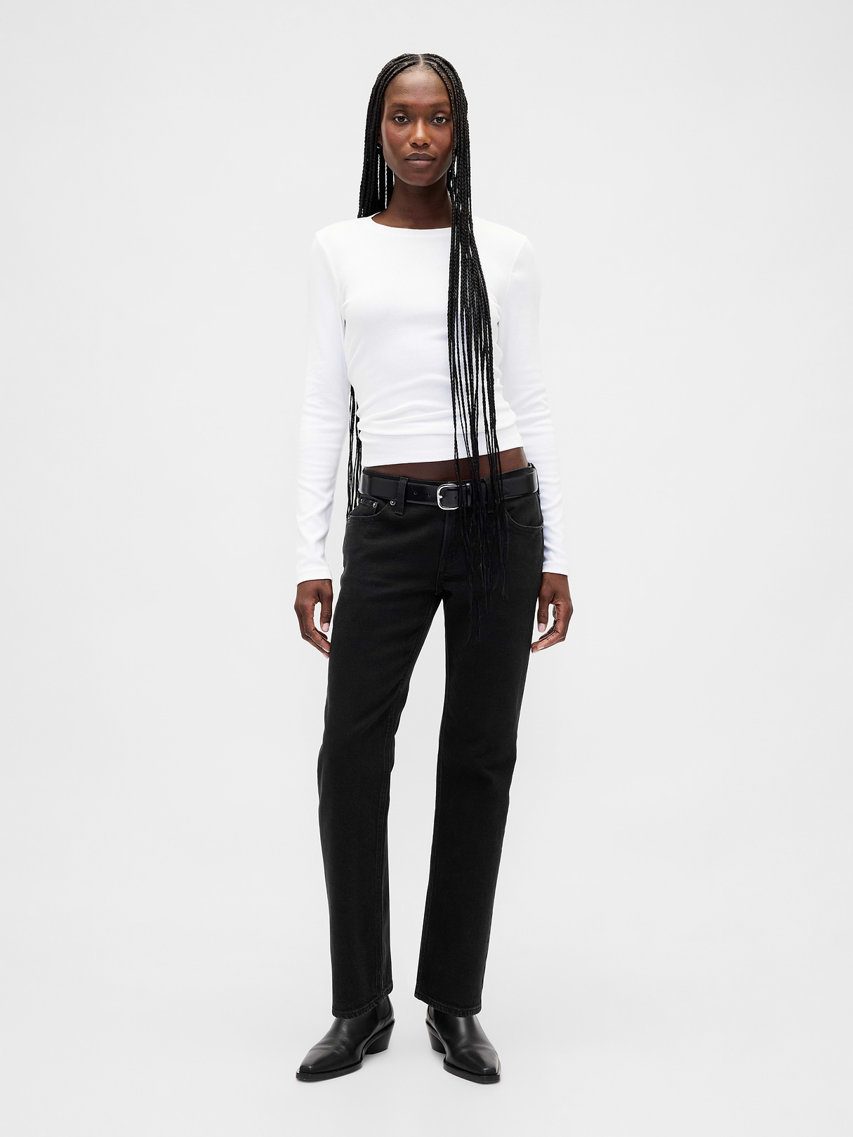 Low Rise '90s Slim Straight Jeans - Black by Gap