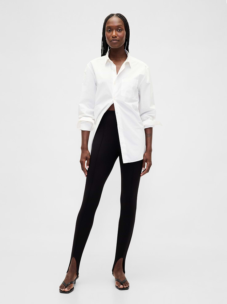 Image number 2 showing, High Rise Double Knit Stirrup Pants