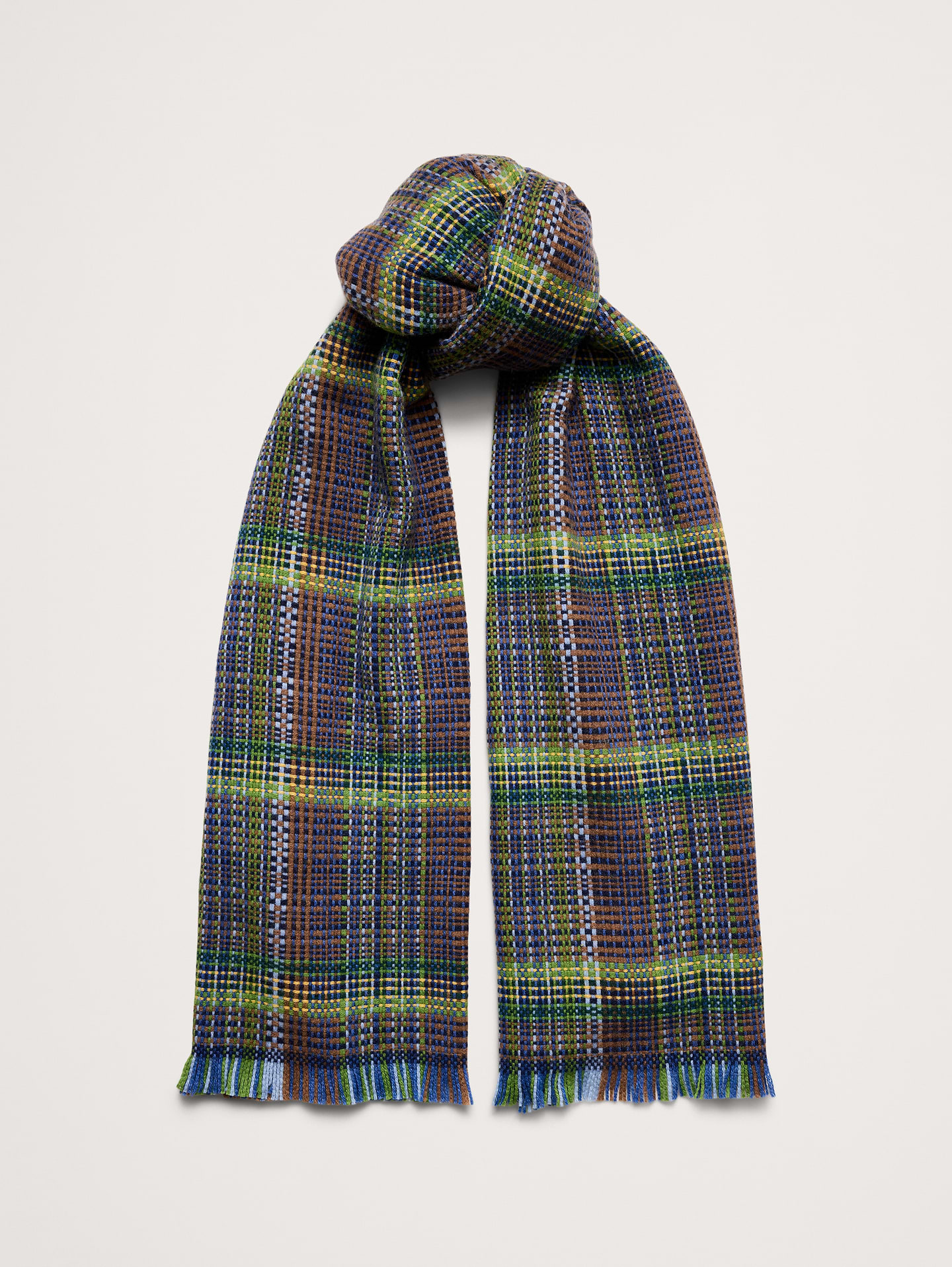 Image number 1 showing, Italian Plaid Wool-Blend Scarf