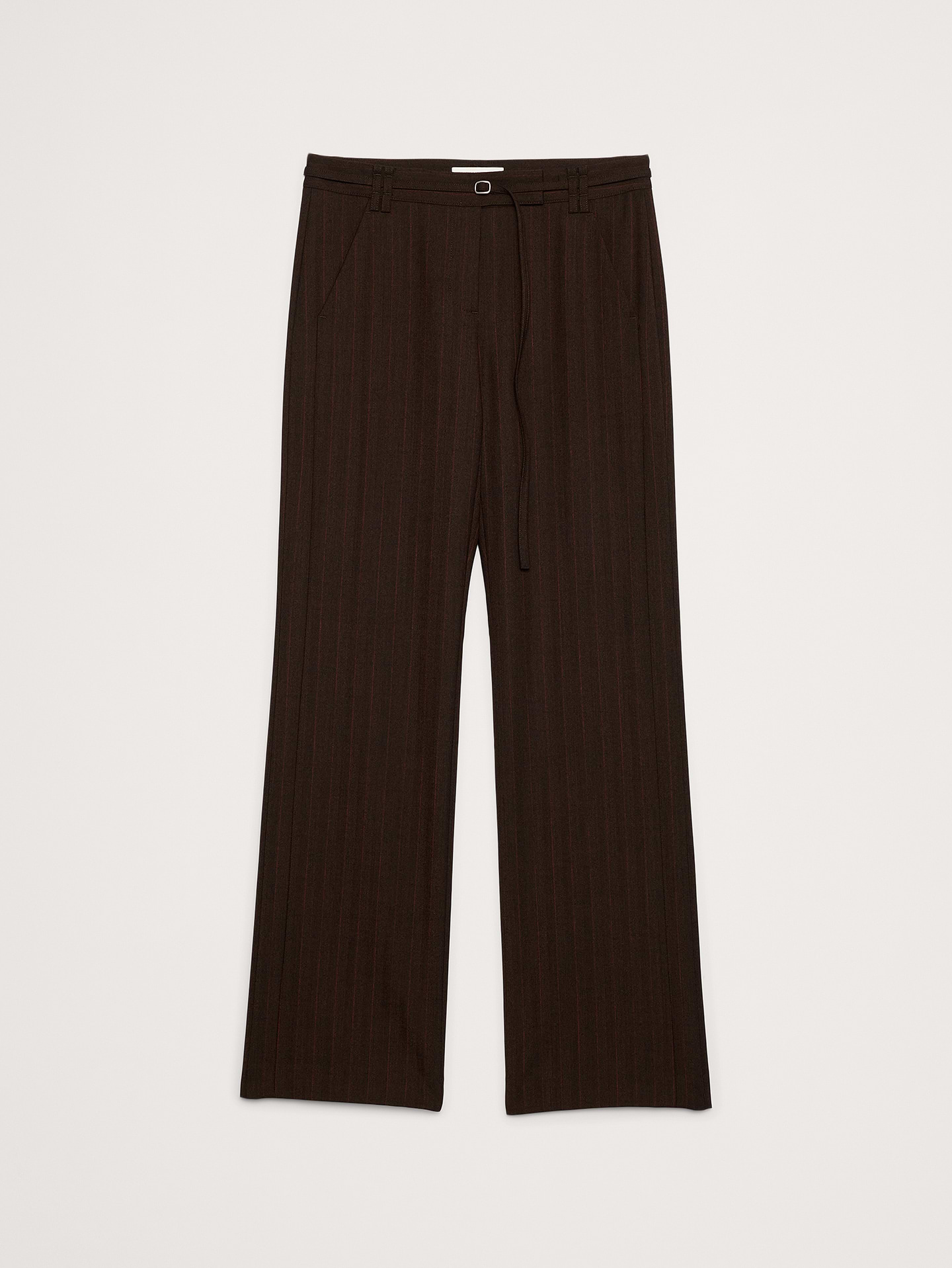 Image number 4 showing, Mid-Rise Straight Wool-Blend Flannel Pant