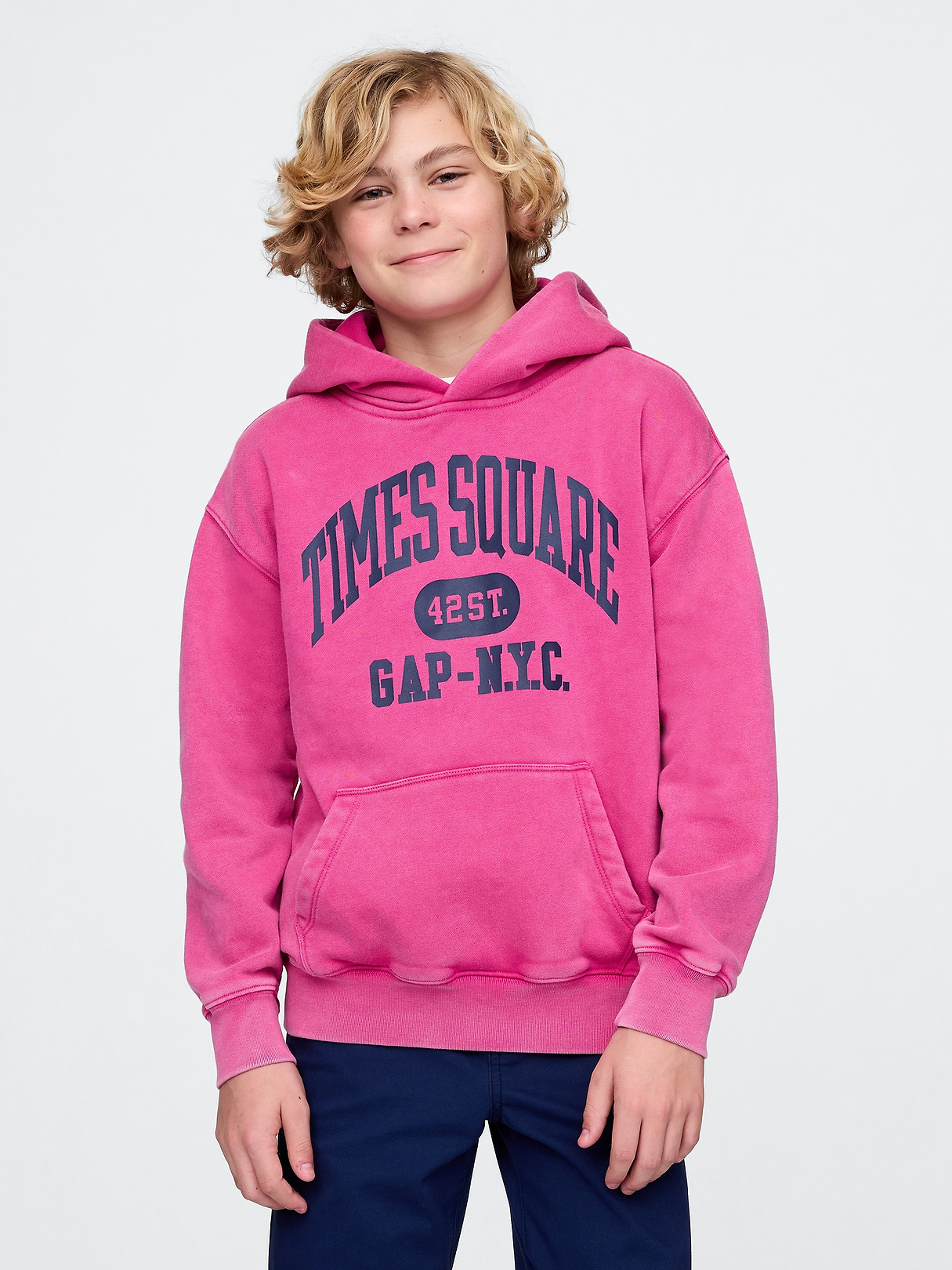 GAP パーカー TIMES SQUARE ピンク S Kids VintageSoft NYC Times Square Hoodie | Gap