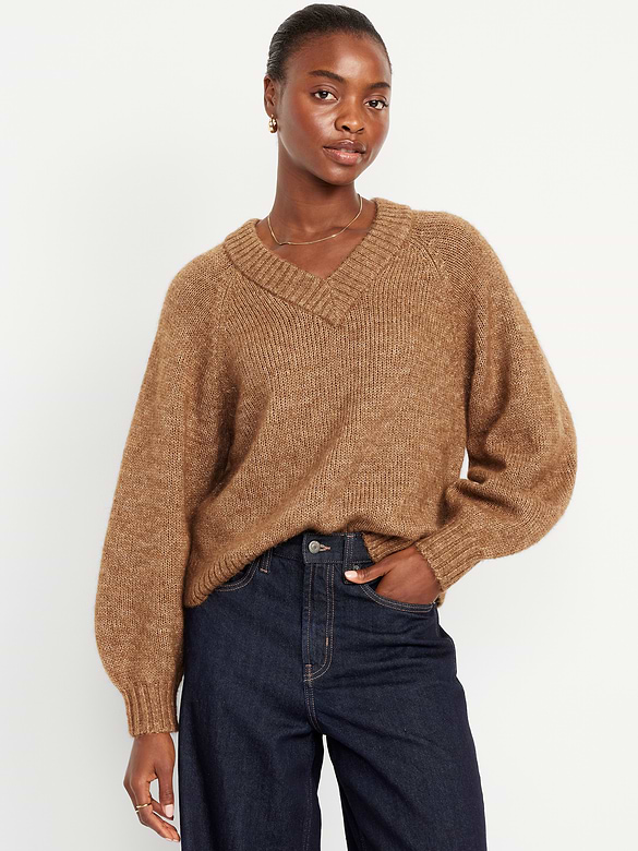 Cozy Cropped V-Neck Sweater