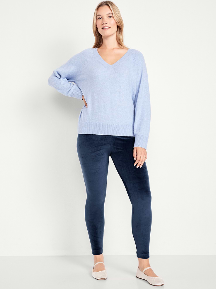Image number 4 showing, High-Waisted Velour Fashion Ankle Leggings