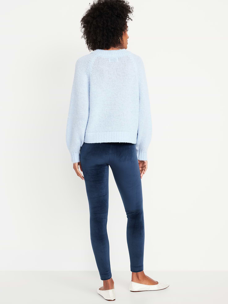 Image number 2 showing, High-Waisted Velour Fashion Ankle Leggings