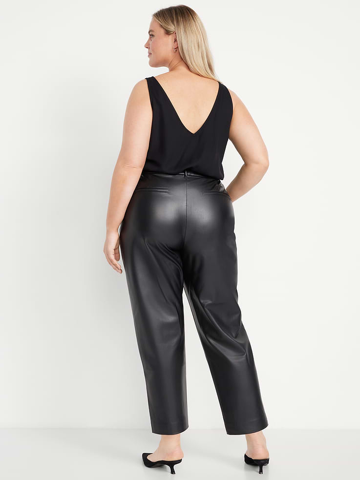 Image number 10 showing, High-Waisted Faux-Leather Pixie Straight Pants