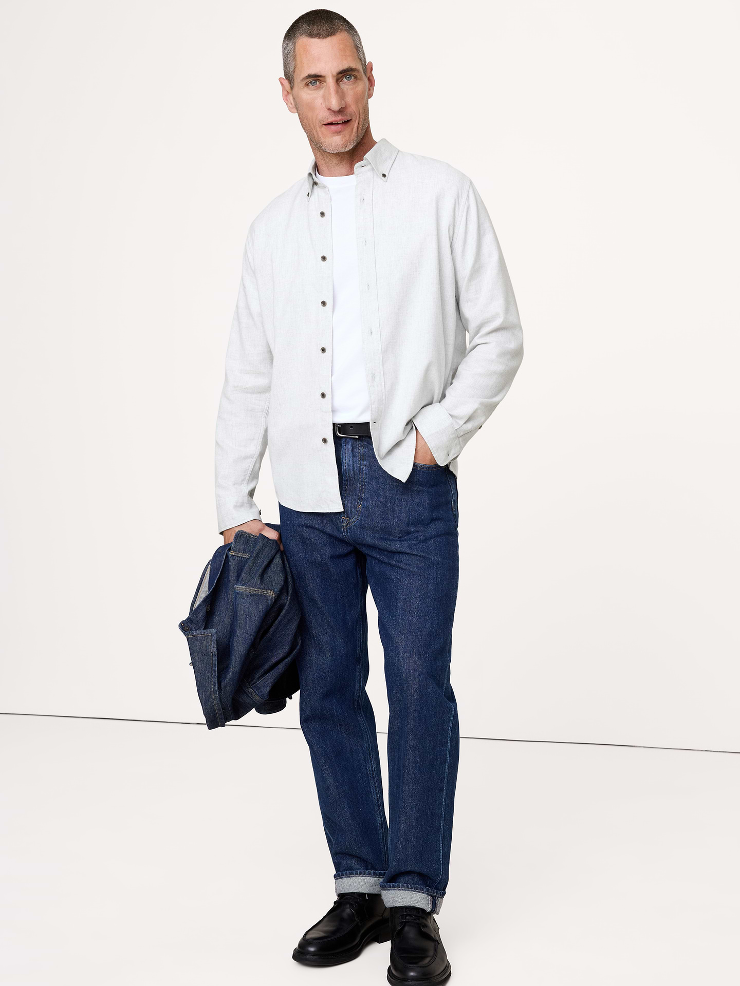 Image number 1 showing, Standard-Fit Lightweight Flannel Shirt