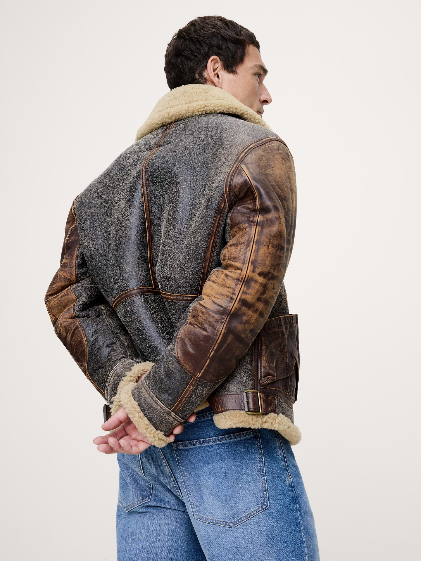 Image 4 de 7, Blouson d’aviateur en peau de mouton