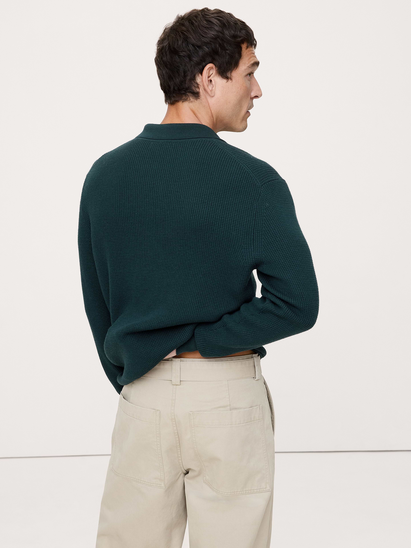 Image number 2 showing, Merino Waffle-Knit Sweater Polo