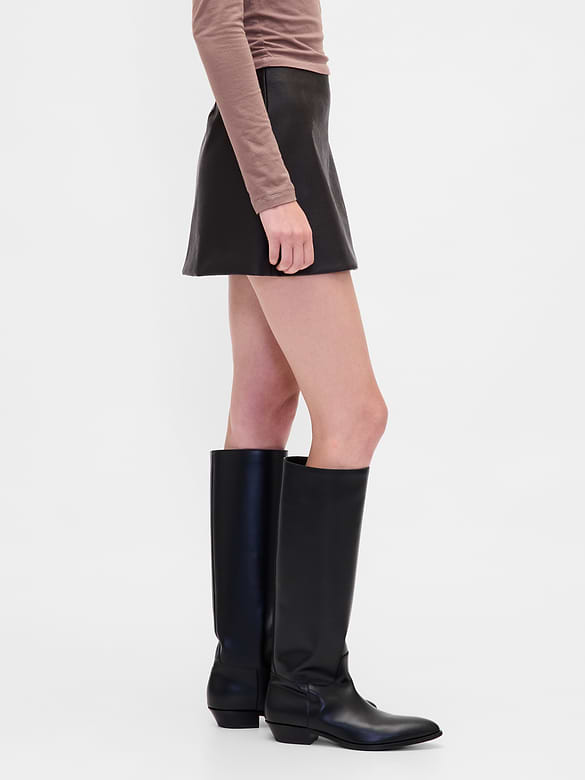 Vegan Leather Mini Skort