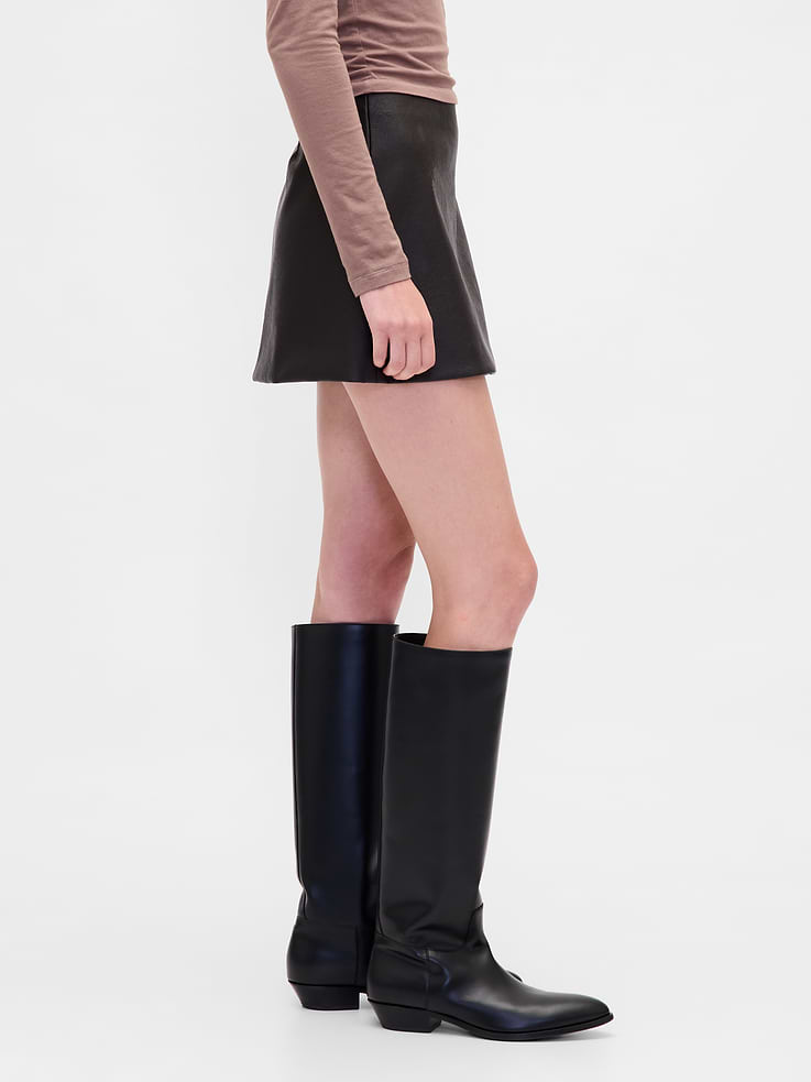 Image number 3 showing, Vegan Leather Mini Skort