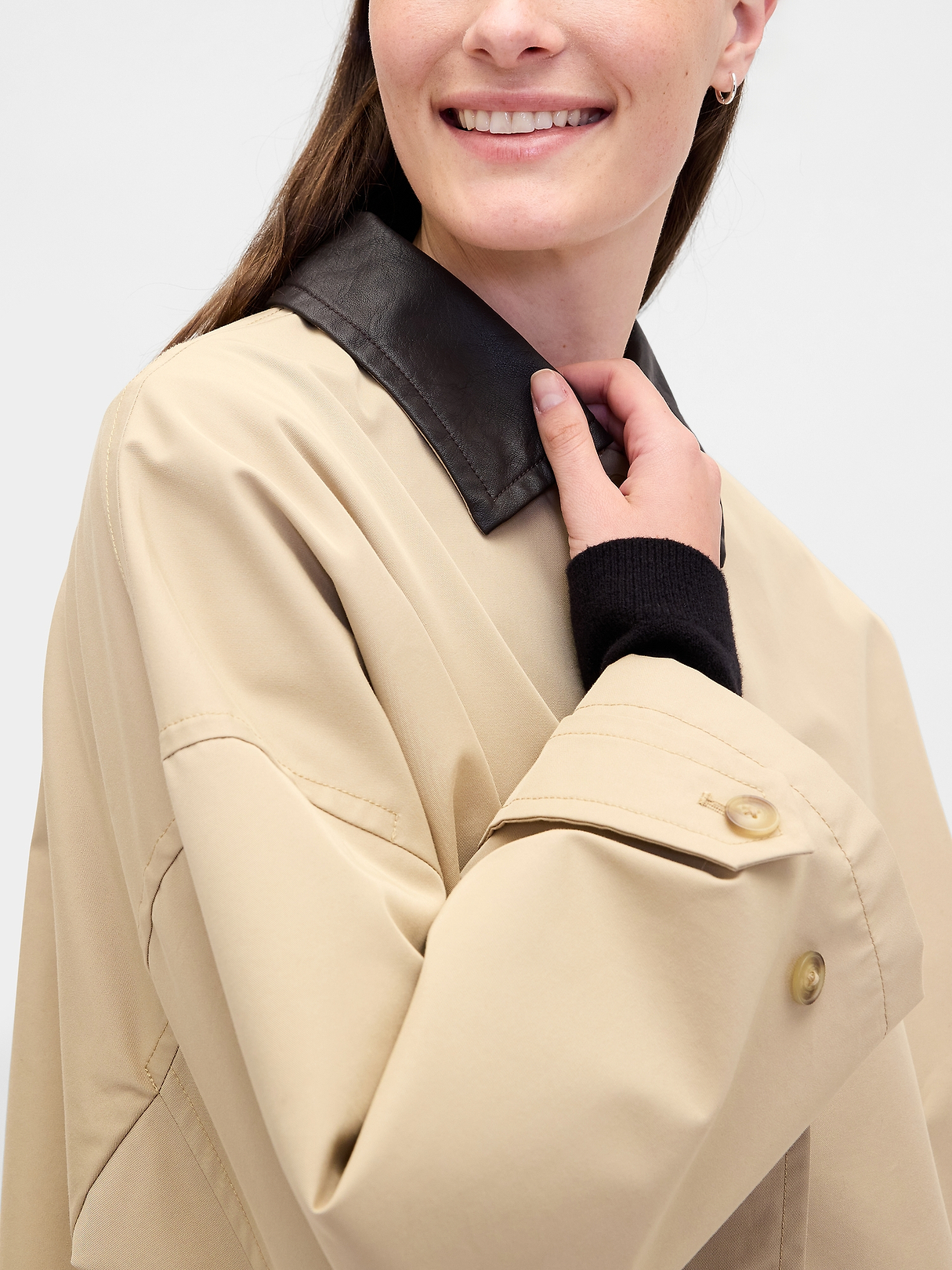 Twill Oversized Trench Coat | Gap