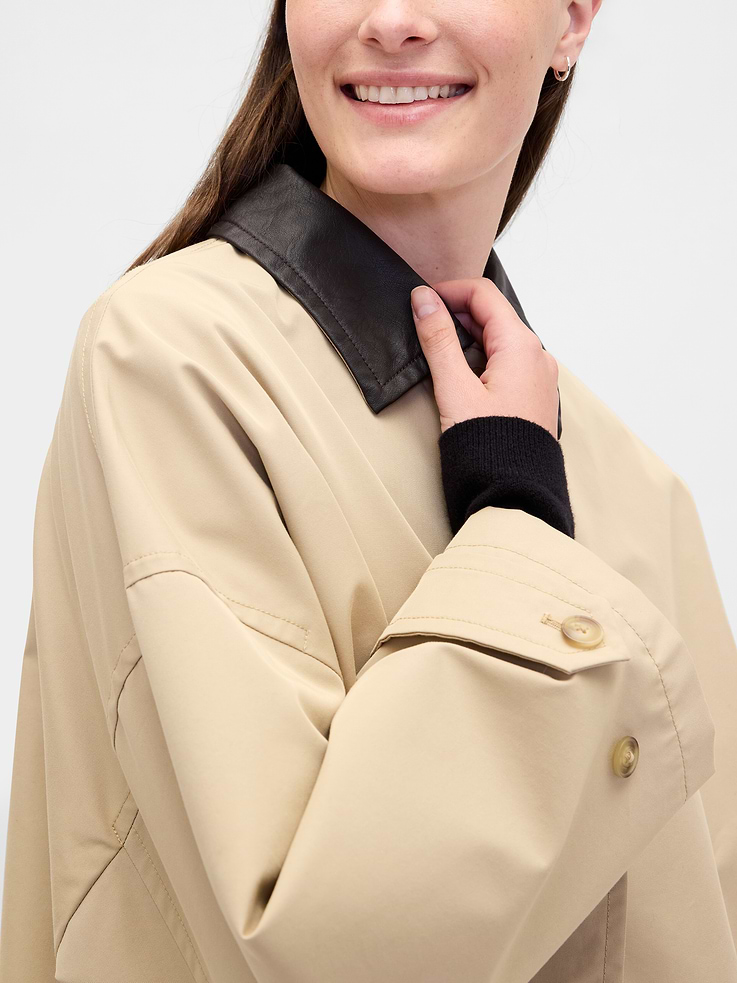 Image number 4 showing, Twill Oversized Trench Coat