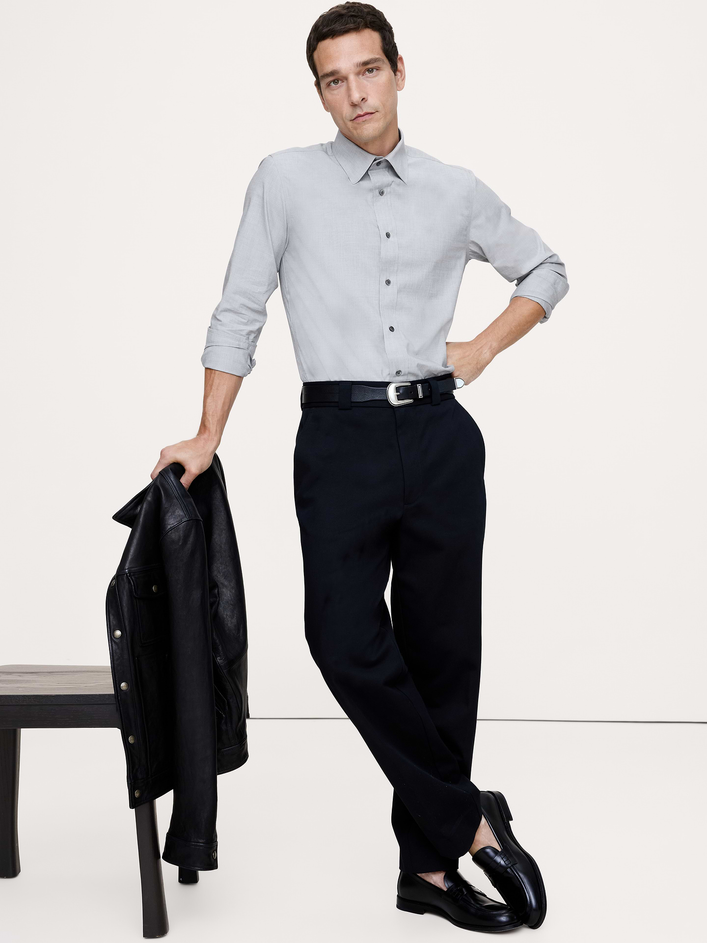 Image number 1 showing, Slim-Fit Wrinkle-Resistant Dress Shirt